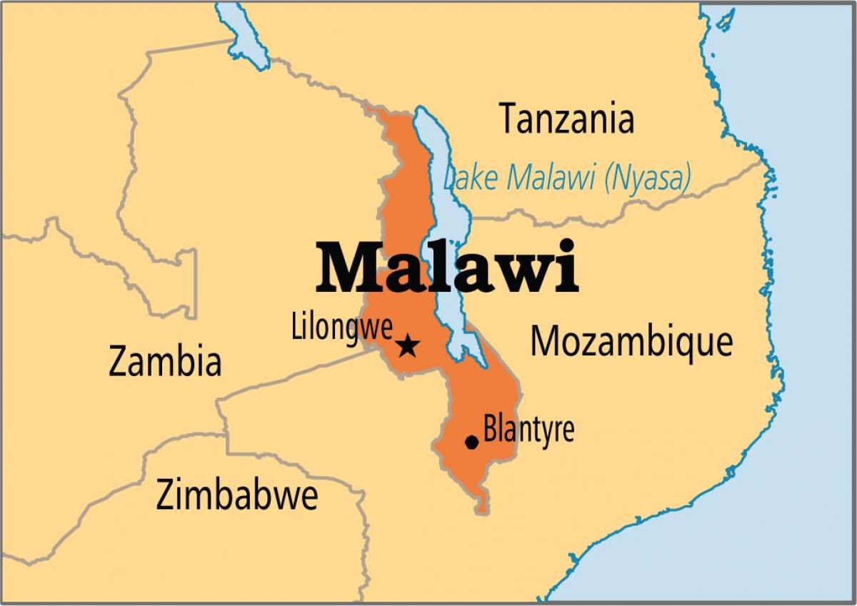 χάρτη της χώρας Μαλάουι