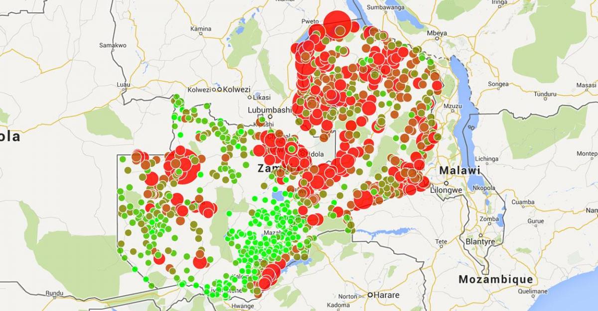 χάρτης του Μαλάουι ελονοσία 