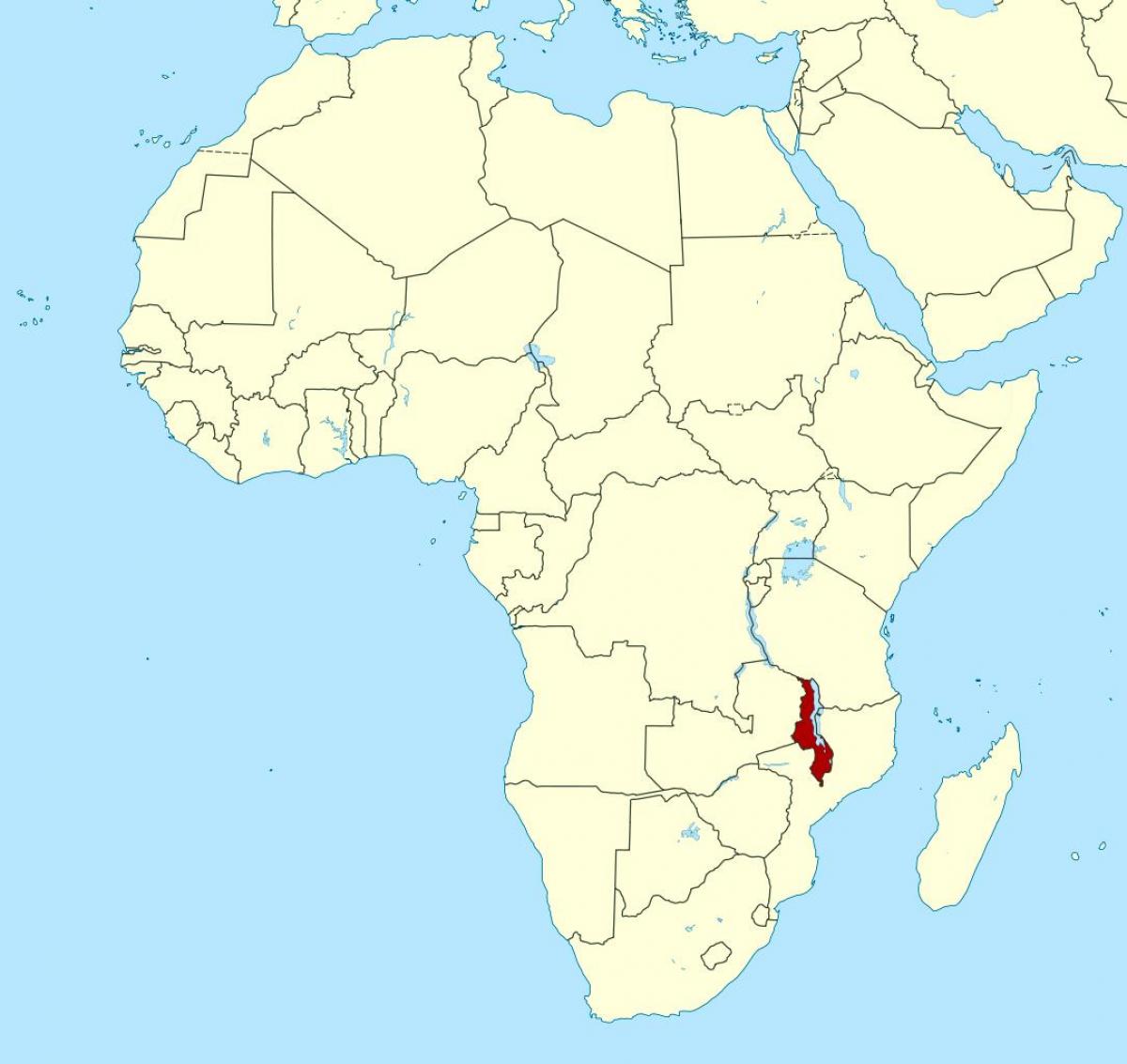 χάρτης του Μαλάουι τοποθεσία χάρτης αφρικής