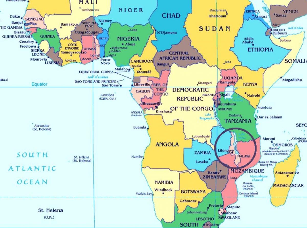 Μαλάουι χώρα στον παγκόσμιο χάρτη