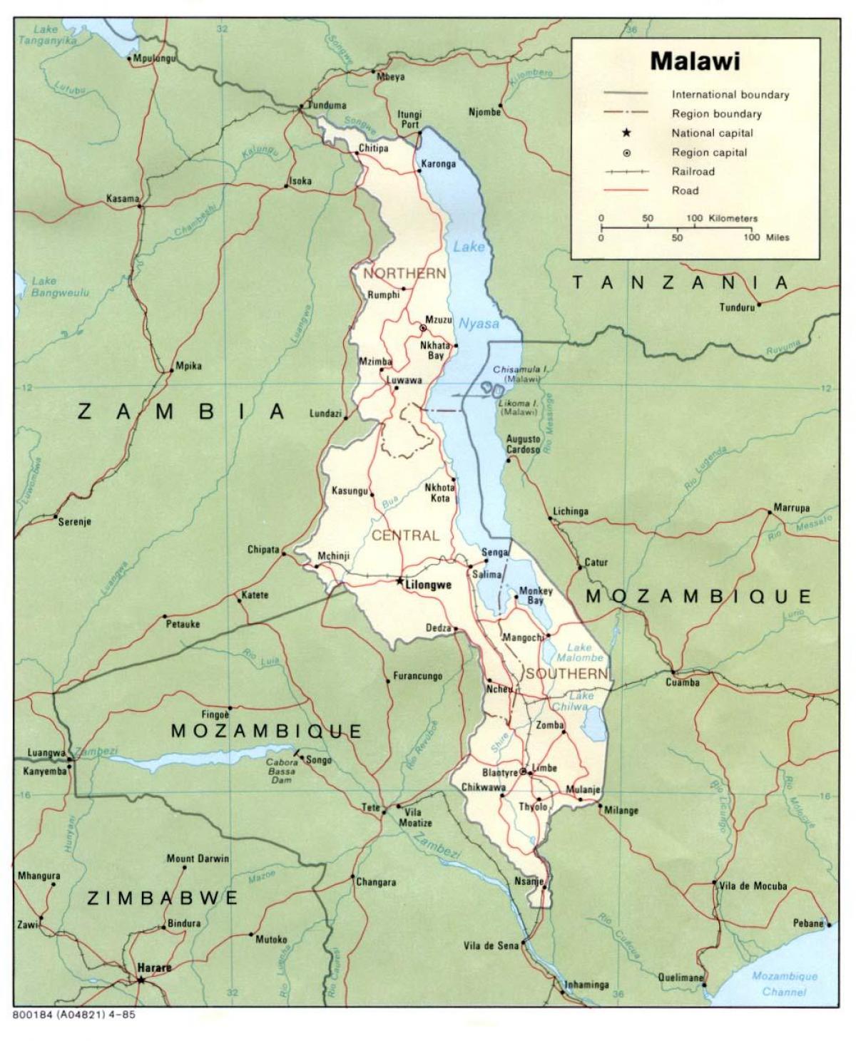 τον οδικό χάρτη της μπλαντάιρ του Μαλάουι