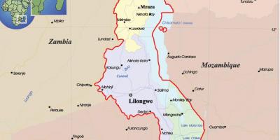 Χάρτης του Μαλάουι πολιτική