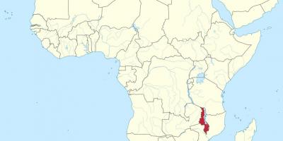 Χάρτης της αφρικής δείχνει Μαλάουι