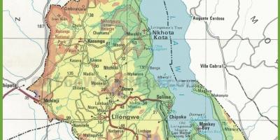 Χάρτης της φυσικής χάρτης του Μαλάουι
